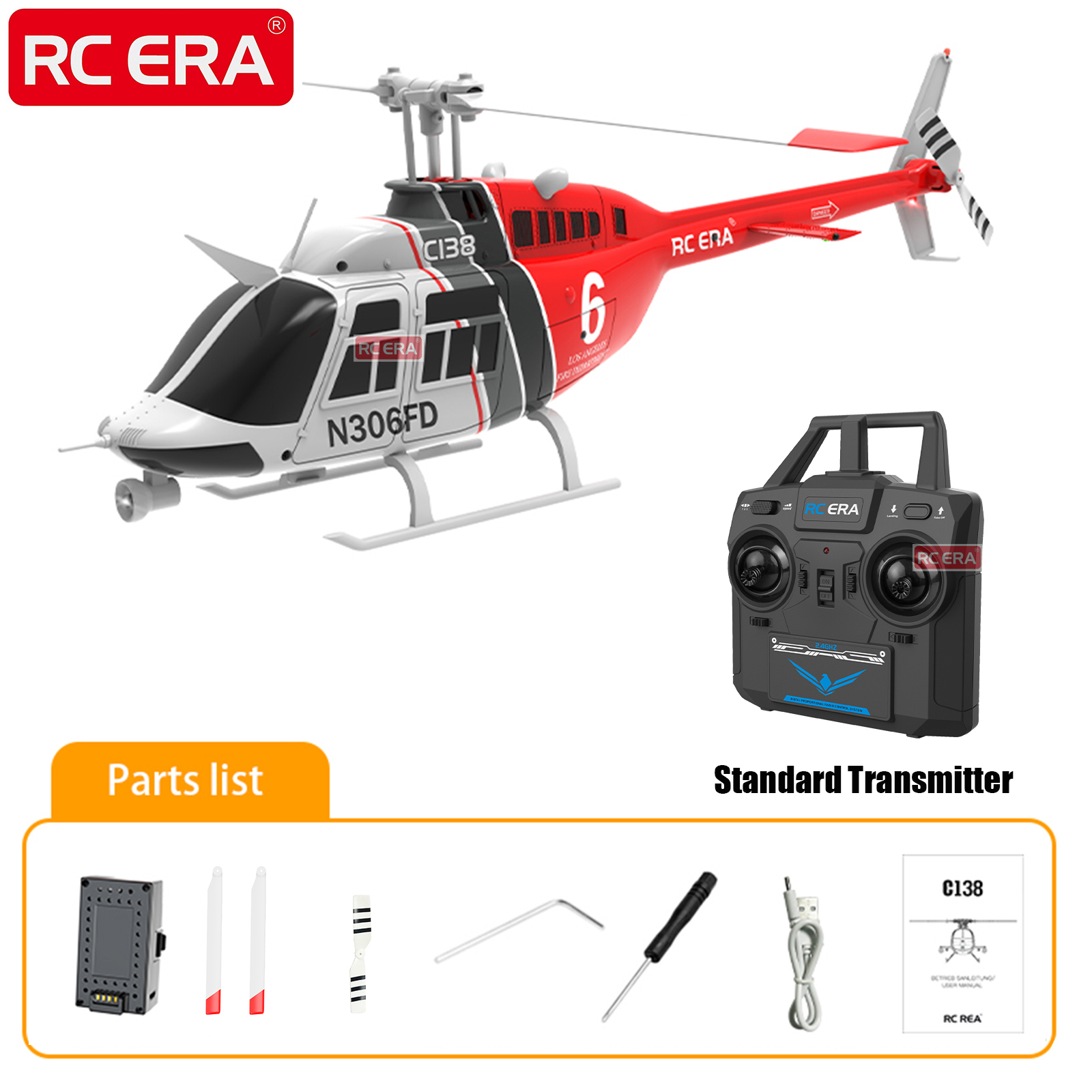 RC ERA C138 BELL 206 Jet Range - مراجعة Rc Helicopter Gyro وسعره