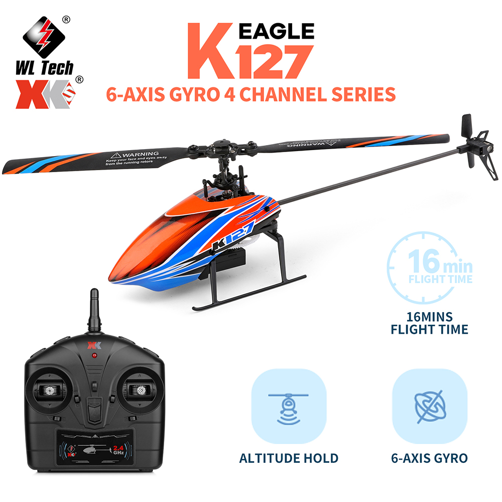 WLtoys XK K127 2.4G 4CH 6-aixs - مراجعة Rc Helicopter Blade وسعره