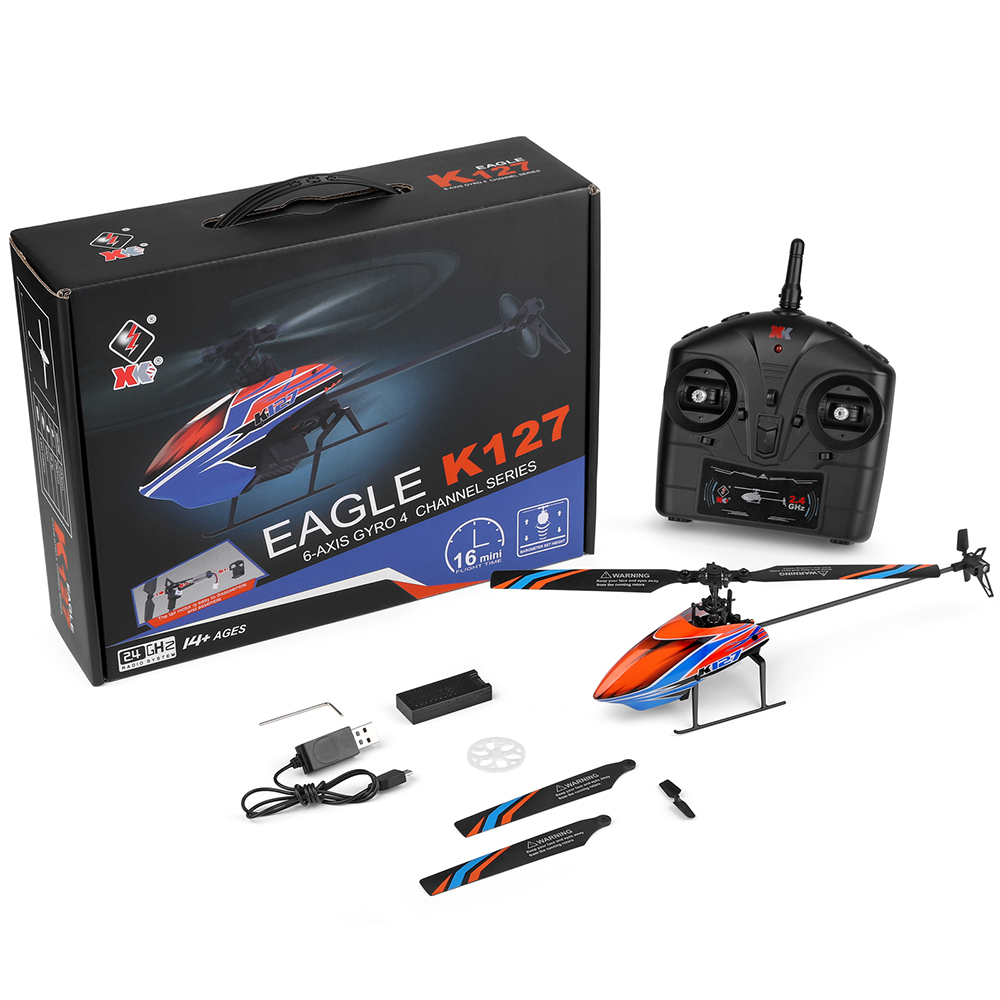 WLtoys XK K127 2.4G 4CH 6-aixs - مراجعة Rc Helicopter Blade وسعره
